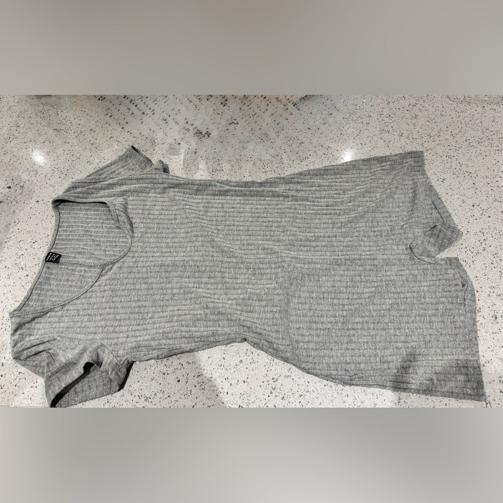 Gray Ribbed Romper